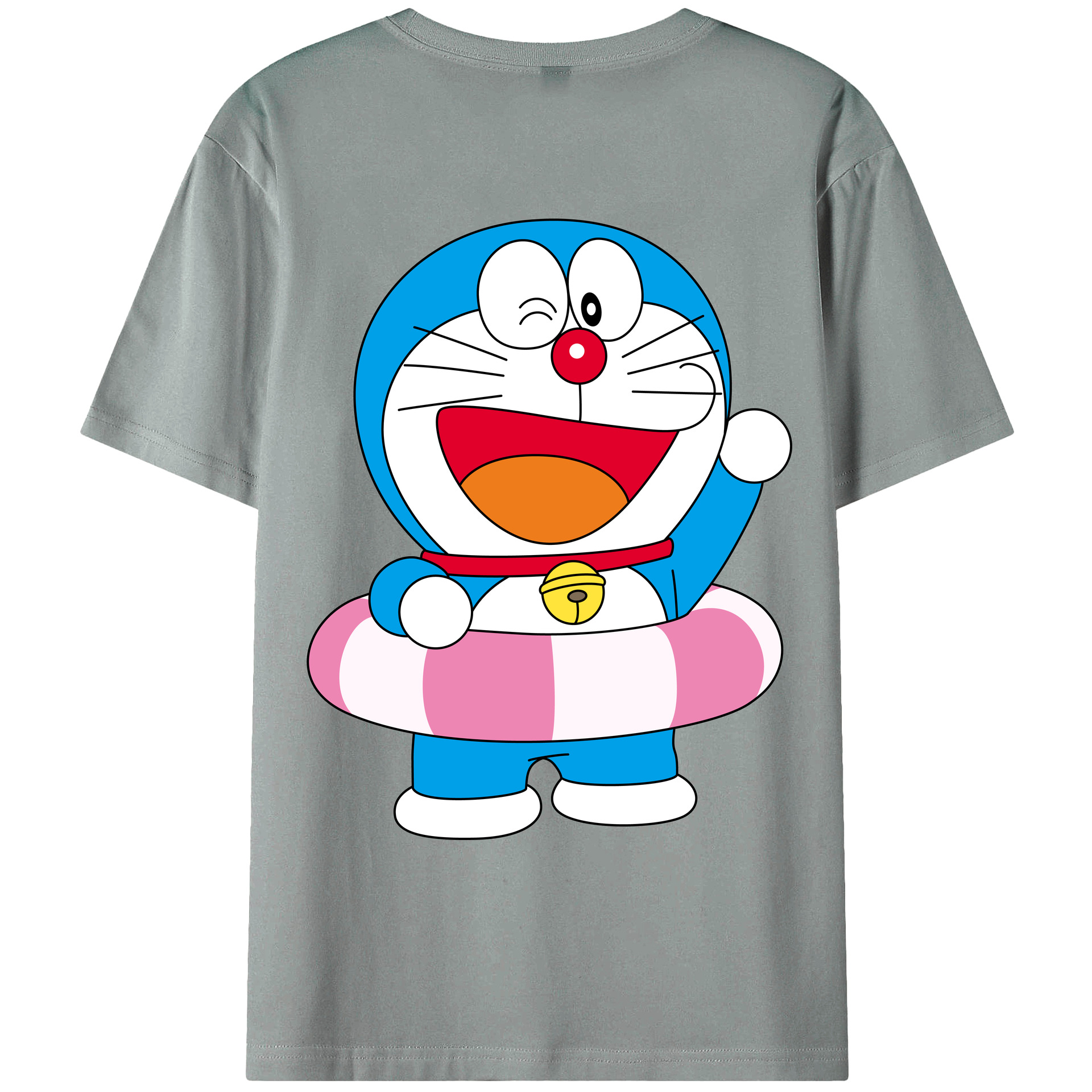 （画像用） ドラえもん Doraemon 綿100％ メンズ半袖Tシャツ（バックプリント） 通気性